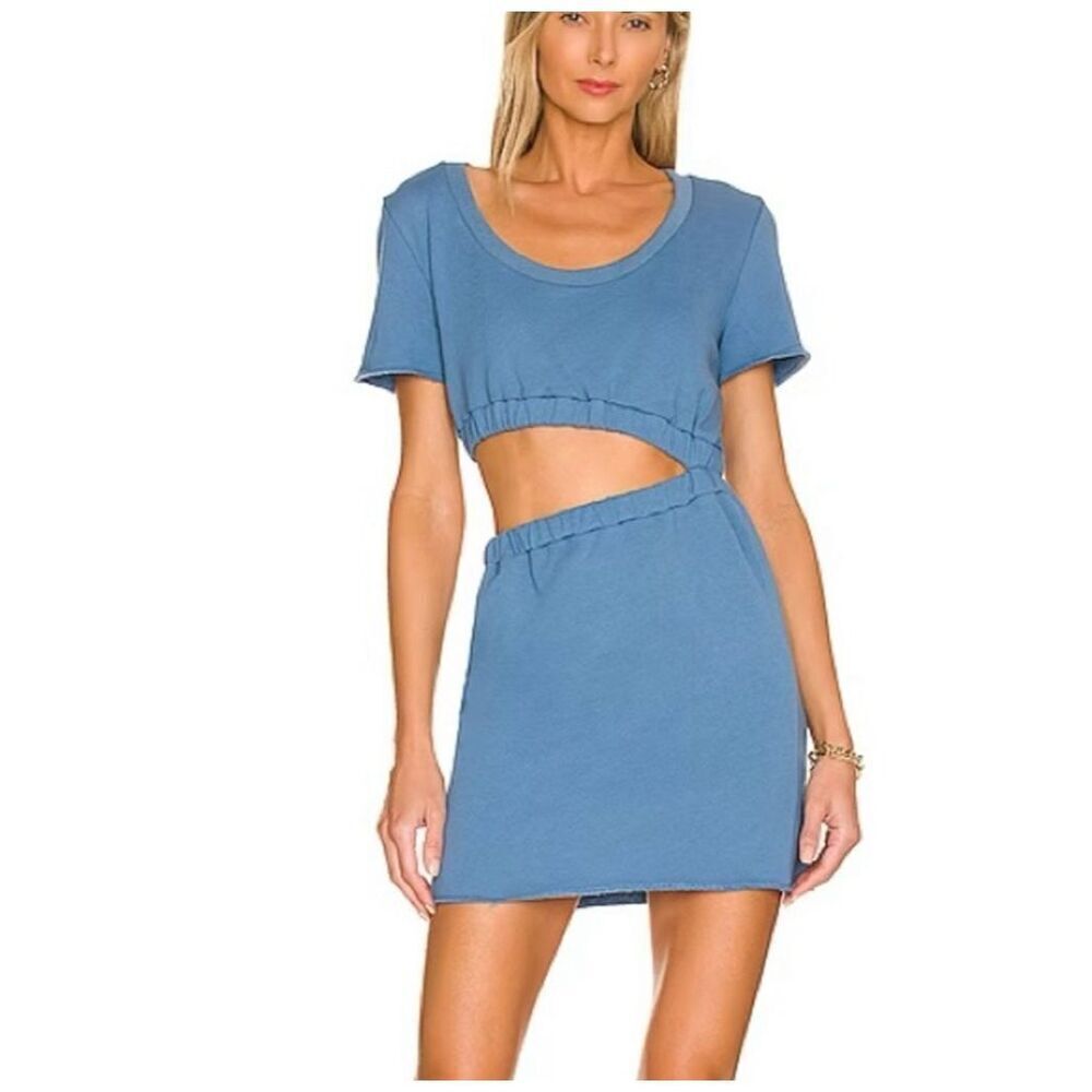 Lovers and Friends Cutout Sweatshirt mini dress soft navy blue - XS